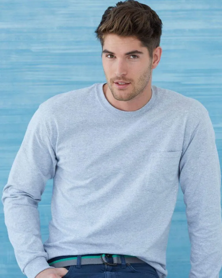 Gildan 2410 - Ultra Cotton™ Long Sleeve T-Shirt with a Pocket