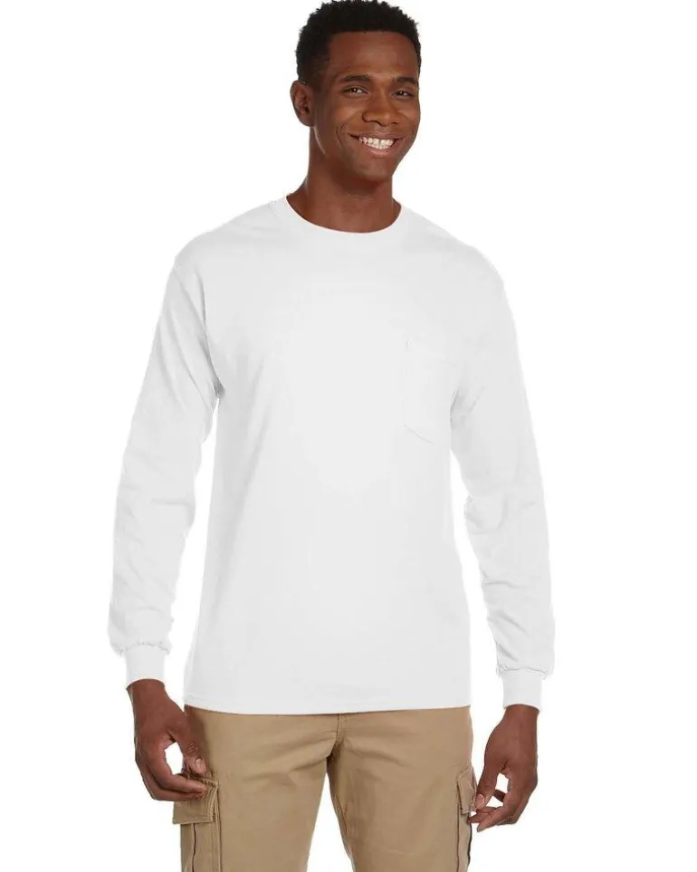 Gildan 2410 - Ultra Cotton™ Long Sleeve T-Shirt with a Pocket