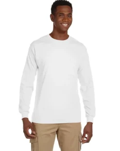 Gildan G241 - Ultra Cotton® 6 oz. Long-Sleeve Pocket T-Shirt