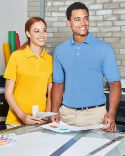 Harriton M265 - Men's 5.6 oz. Easy Blend Polo