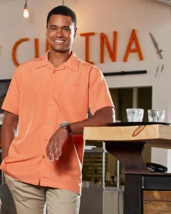 Harriton M560 - Men's Barbados Textured Camp Shirt