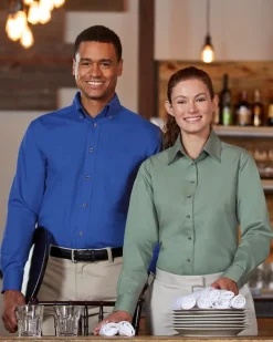 Harriton M500 - Men's Easy Blend Long-Sleeve Twill Shirt with Stain-Release