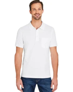 Harriton M205P - Men's Valiant Cotton Snag Protect Pocket Polo
