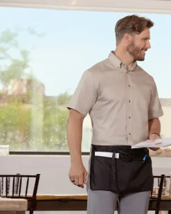 Harriton M500S - Men's Easy Blend Short-Sleeve Twill Shirt with Stain-Release