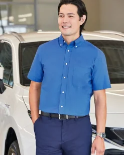 Harriton M600S - Men's Short-Sleeve Oxford with Stain-Release