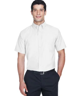 Harriton M600S - Men's Short-Sleeve Oxford with Stain-Release