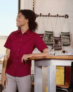 Harriton M500SW - Women's Stain-Release Twill Shirt with Wrinkle Resistance