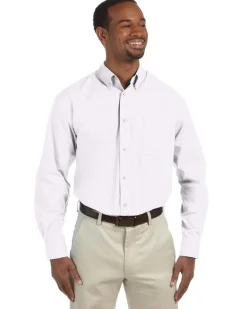 Harriton M510T - Men's Tall 3.1 oz. Essential Long-Sleeve Poplin