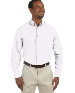 Harriton M510T - Men's Tall 3.1 oz. Essential Long-Sleeve Poplin