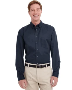 Harriton M581T - Men's Tall Cotton Twill Shirt with Teflon Protection