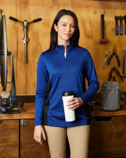 Harriton M786W - Ladies Flash Snag Protection Plus IL Colorblock Quarter-Zip