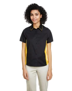 Harriton M586W - Ladies Flash IL Colorblock Short Sleeve Shirt