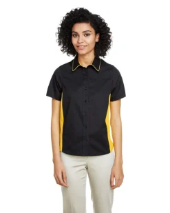 Harriton M586W - Ladies Flash IL Colorblock Short Sleeve Shirt
