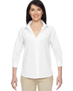 Harriton M610W - Ladies Paradise Three-Quarter Sleeve Performance Shirt