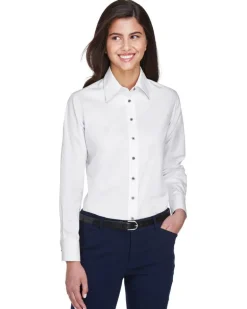 Harriton M500W - Women's Stain-Release Twill Shirt with Wrinkle Resistance