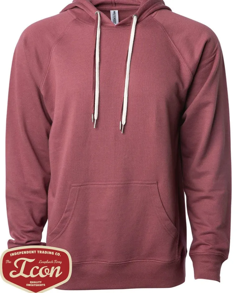 Independent Trading Co. SS1000 - Unisex Lightweight Loopback Terry Hooded Pullover
