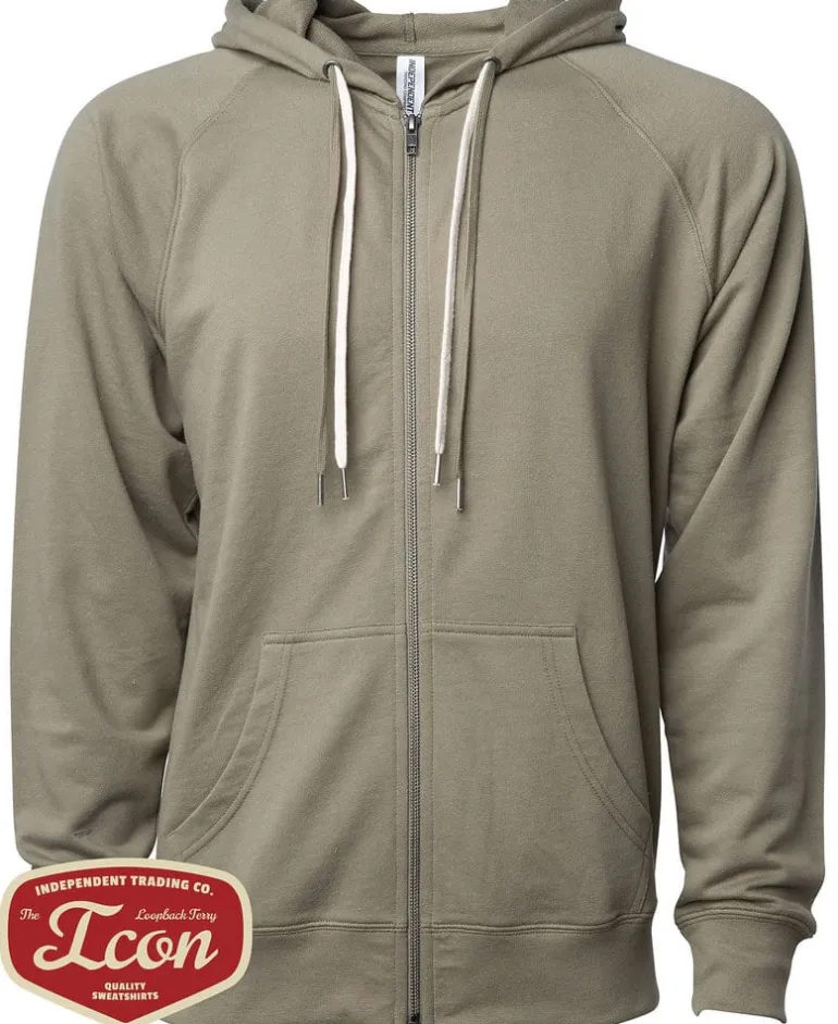 Independent Trading Co. SS1000Z - Unisex Lightweight Loopback Terry Zip Hood