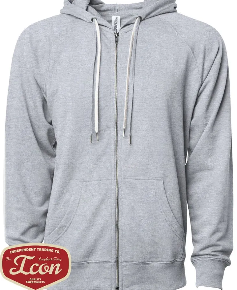 Independent Trading Co. SS1000Z - Unisex Lightweight Loopback Terry Zip Hood