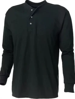 King Athletics 1202 - Long-Sleeve Henley Tee