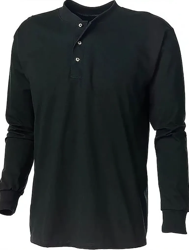 King Athletics 1202 - Long-Sleeve Henley Tee