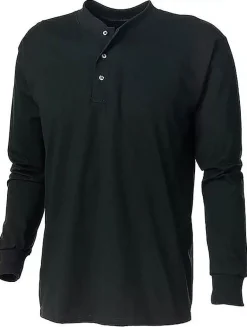 King Athletics 1202 - Long-Sleeve Henley Tee