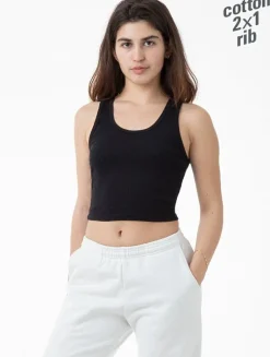Los Angeles Apparel 21308 - Classic Cotton Ribbed Crop Tank Top