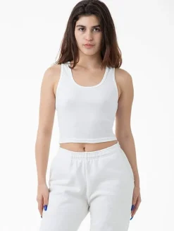 Los Angeles Apparel 21308 - Classic Cotton Ribbed Crop Tank Top
