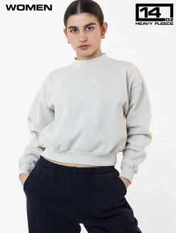 Los Angeles Apparel hf06gd - HF Cropped Mock Neck Pullover