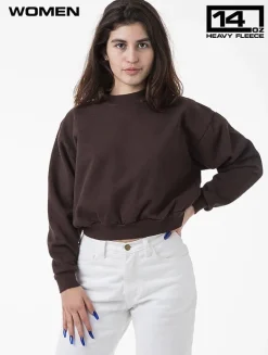 Los Angeles Apparel hf06gd - HF Cropped Mock Neck Pullover