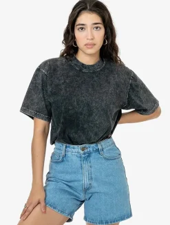 Los Angeles Apparel 1801mw - S/S Mineral Wash Crew 6.5oz