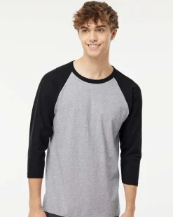 M & O Knits 5540 ADULT BASEBALL T-SHIRT