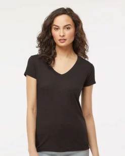 M&O 3542 - Women's Deluxe Blend V-Neck T-Shirt