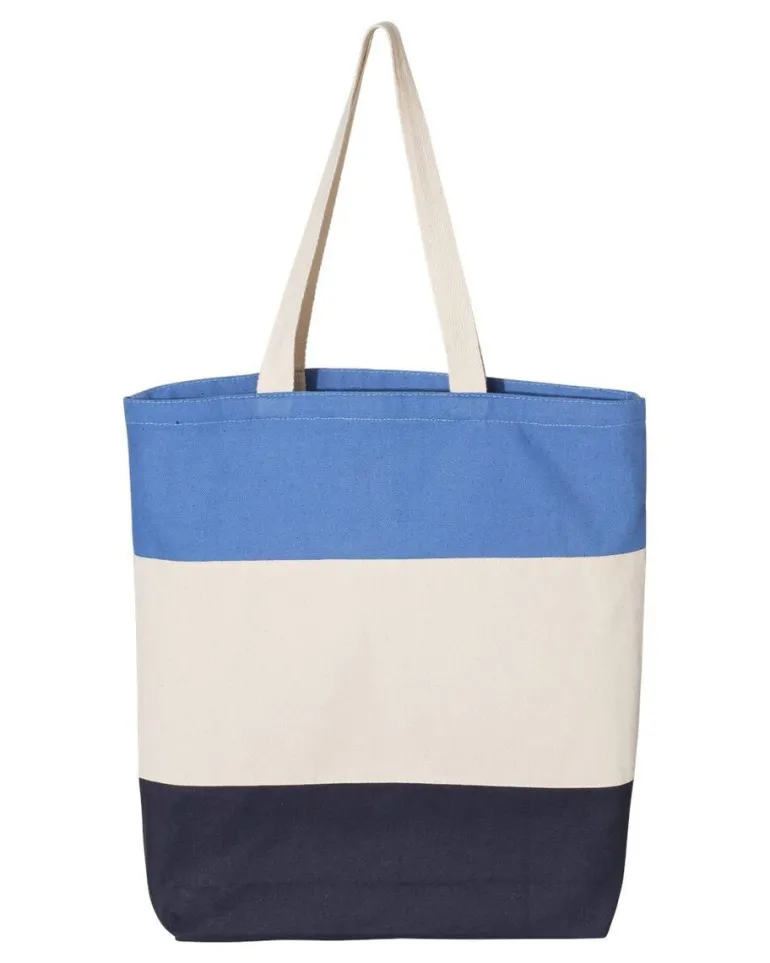 Q-Tees Q125900 - Canvas Tri-Color Professional Tote Bag