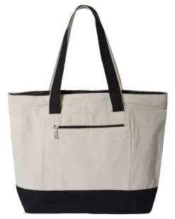 Q-Tees Q1300 - Canvas Zipper Tote Bag