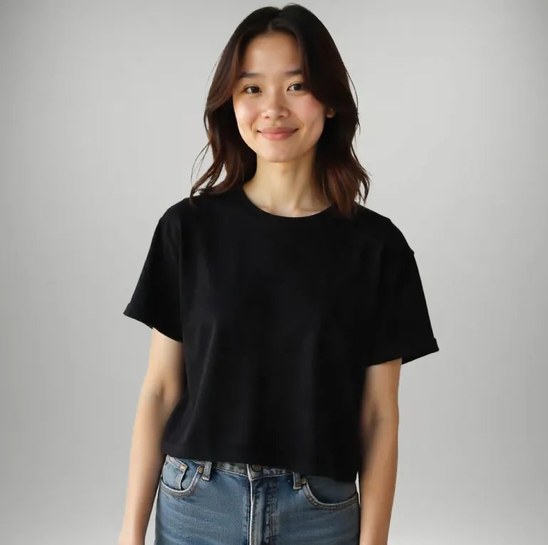 Roly CA6687 - Stylish Cropped Loose-Fit Women's Short-Sleeve Tee