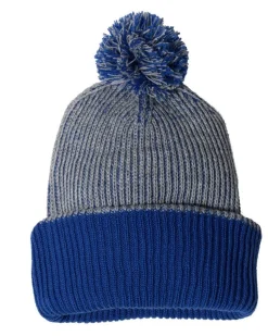 Sportsman SP70 - 12" Speckled Pom-Pom Cuffed Beanie