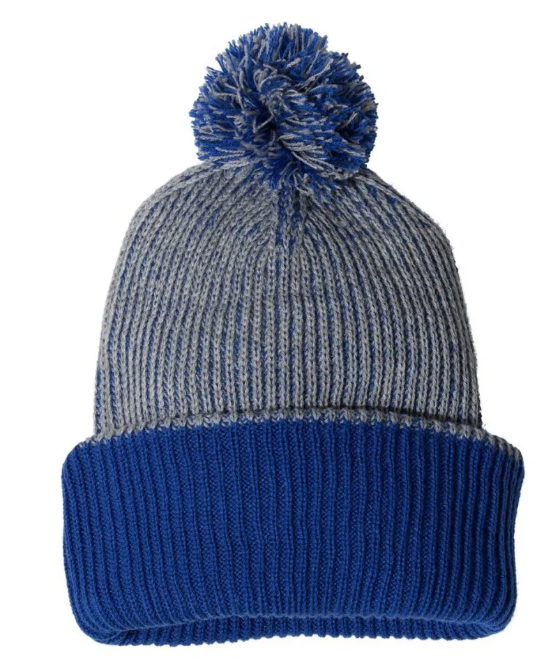Sportsman SP70 - 12" Speckled Pom-Pom Cuffed Beanie