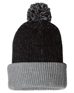 Sportsman SP70 - 12" Speckled Pom-Pom Cuffed Beanie