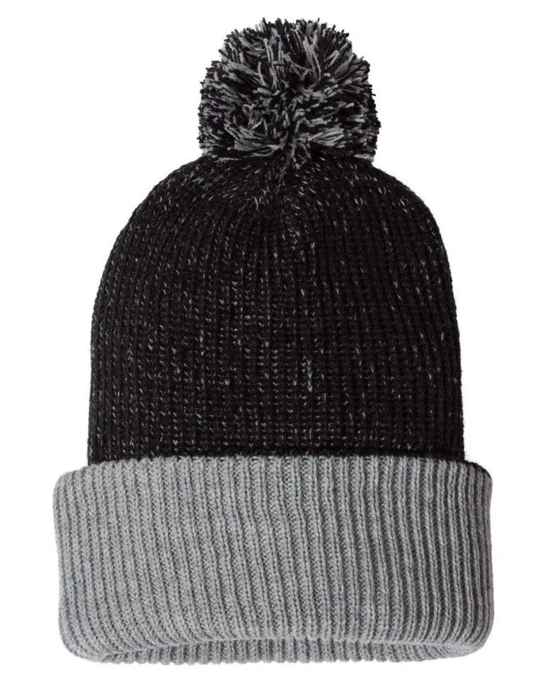 Sportsman SP70 - 12" Speckled Pom-Pom Cuffed Beanie