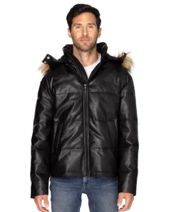 Threadfast 397J - Unisex Vegan Leather Puffer Jacket