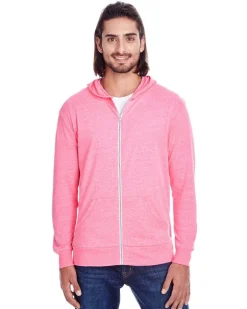 Threadfast 302Z - Unisex Triblend Full-Zip Light Hoodie